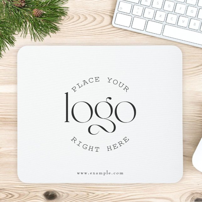 Create Your Own Custom Business Logo Modern White Mousepad (personalized add your own logo business corporate white mouse pad)