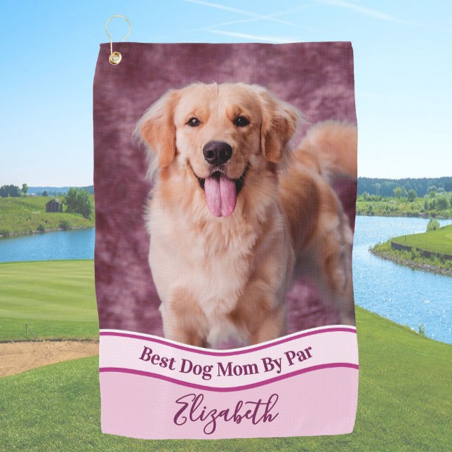 Create Your Own Custom Dog Photo Upload Golf Towel Golfhandtuch (Von Creator hochgeladen)
