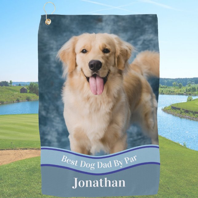 Create Your Own Custom Dog Photo Upload Golf Towel Golfhandtuch (Von Creator hochgeladen)