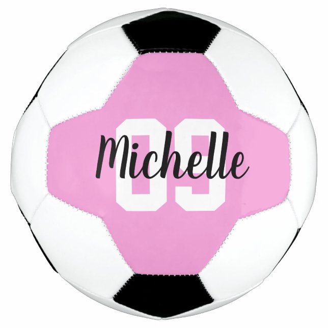 Create Your Own Custom Name Number Pink Fußball (Vorderseite)
