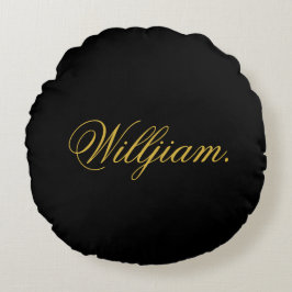 Create Your Own Custom Name on This Black Rundes Kissen
