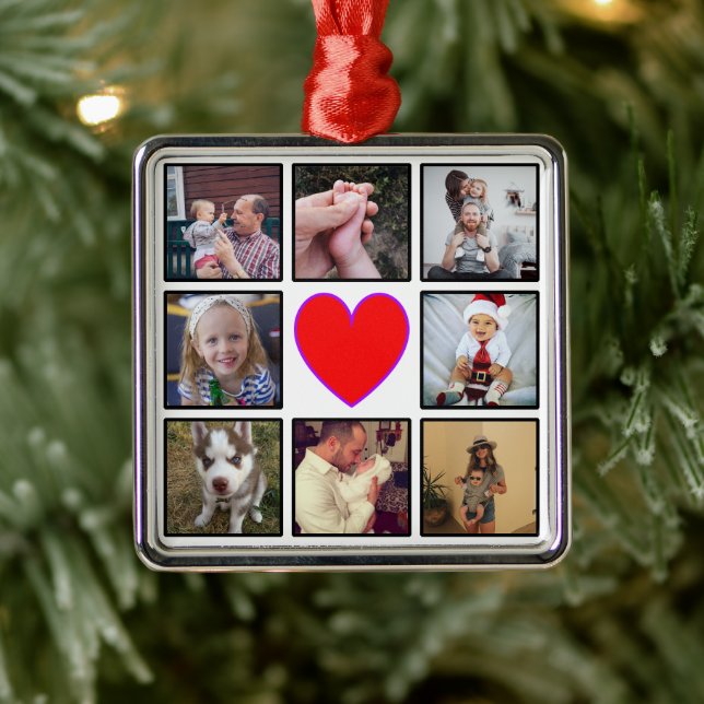Create Your Own Custom Photo Collage Ornament Aus Metall (Baum)