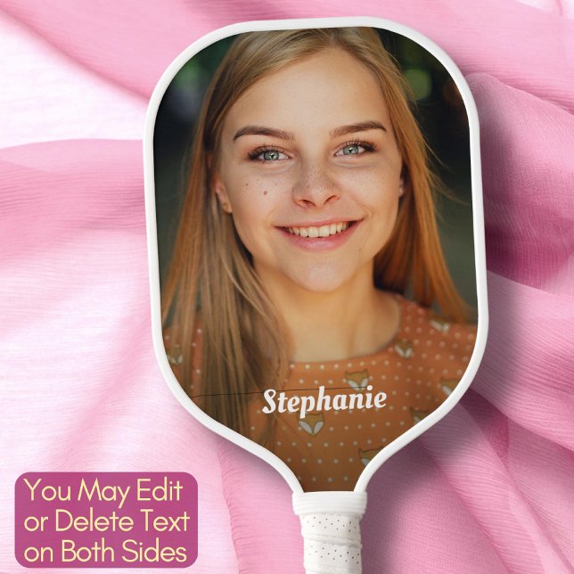 Create Your Own Custom Photo Elegant Script Name Pickleball Schläger (Von Creator hochgeladen)