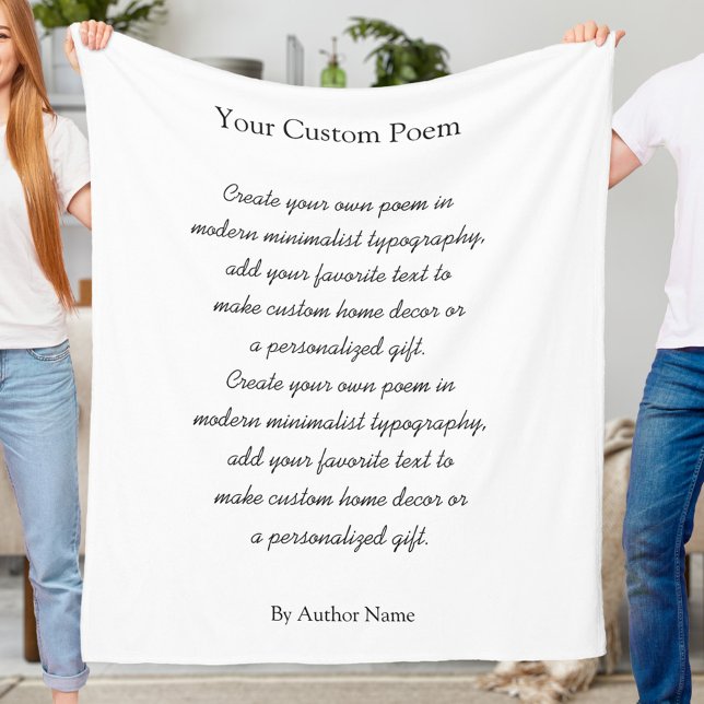 Create Your Own Custom Poem Fleecedecke (Von Creator hochgeladen)