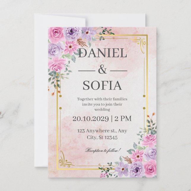 Create Your Own Custom Wedding Invitation Cards Einladung (Vorderseite)
