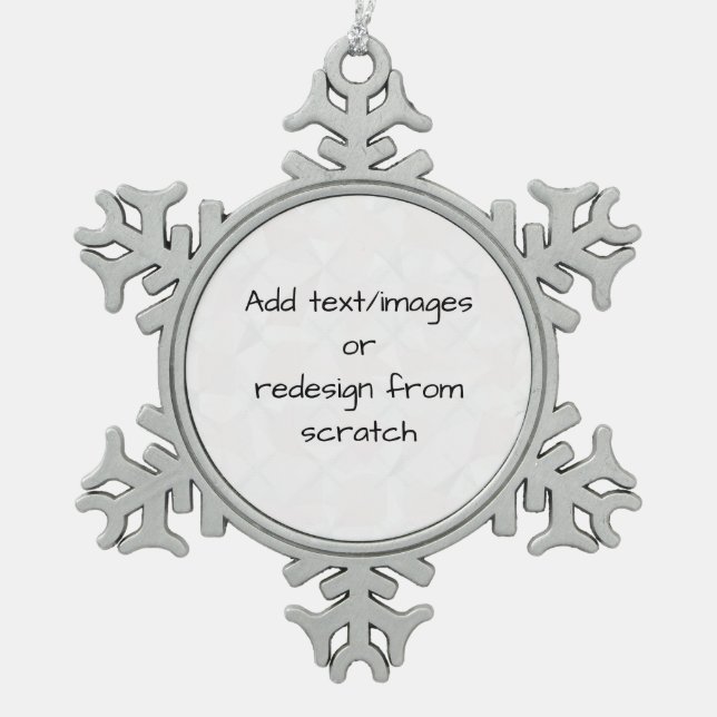 Create Your Own Customized Schneeflocken Zinn-Ornament (Vorderseite)