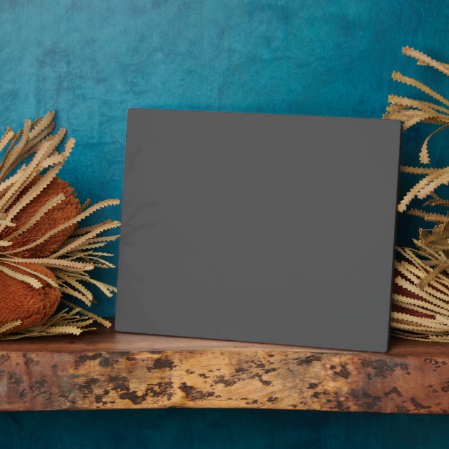 Create Your Own dark gray Custom Design Fotoplatte (Seite)