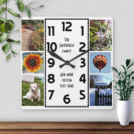 Create Your Own Deco 6 Photo Collage Quadratische Wanduhr