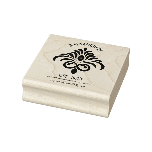 Create Your Own Elegant Calligraphy Fleur Logo Gummistempel (Stempel)