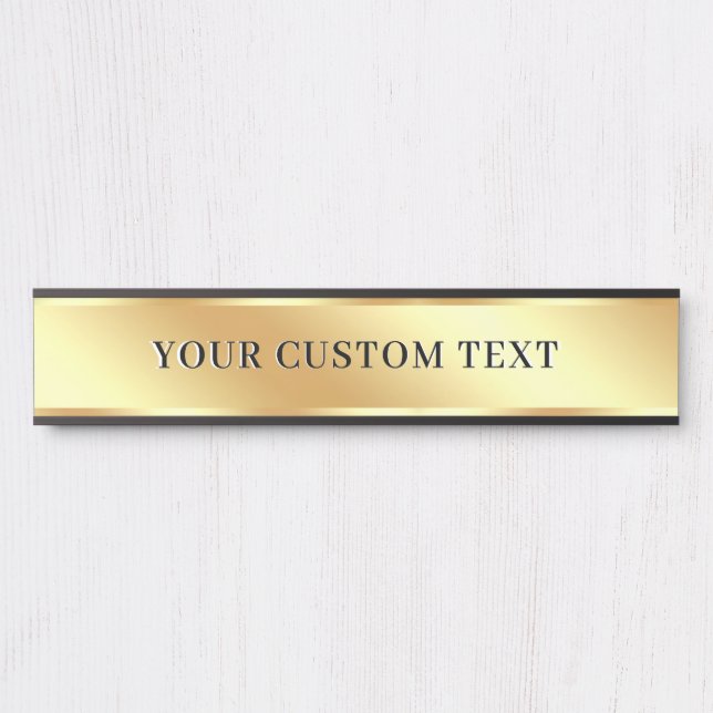 Create Your Own Elegant Custom Text Gold Template Türschild (Vorderseite )