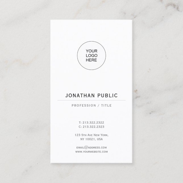 Create Your Own Elegant Glossy Paper Vertical Visitenkarte (Vorderseite)