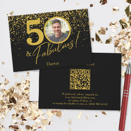 Create Your Own Fabulous Birthday Photo QR Code RSVP Karte