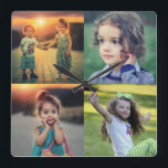 Create your own family photo collage trendy quadratische wanduhr<br><div class="desc">Create your own family photo collage trendy Square Wall Clock.
Add your own photos and create a very personal and unique clock.</div>