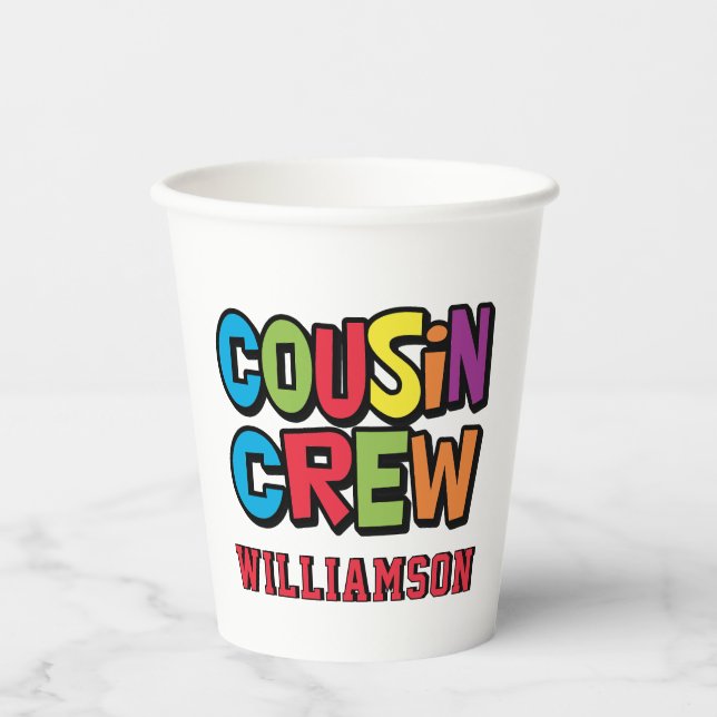 Create Your Own Family Reunion Cousin Crew  Pappbecher (Vorderseite)
