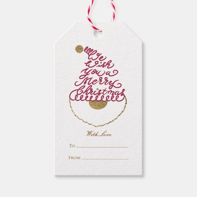 Create Your Own Glitter Santa Modern Christmas  Geschenkanhänger (Vorderseite)