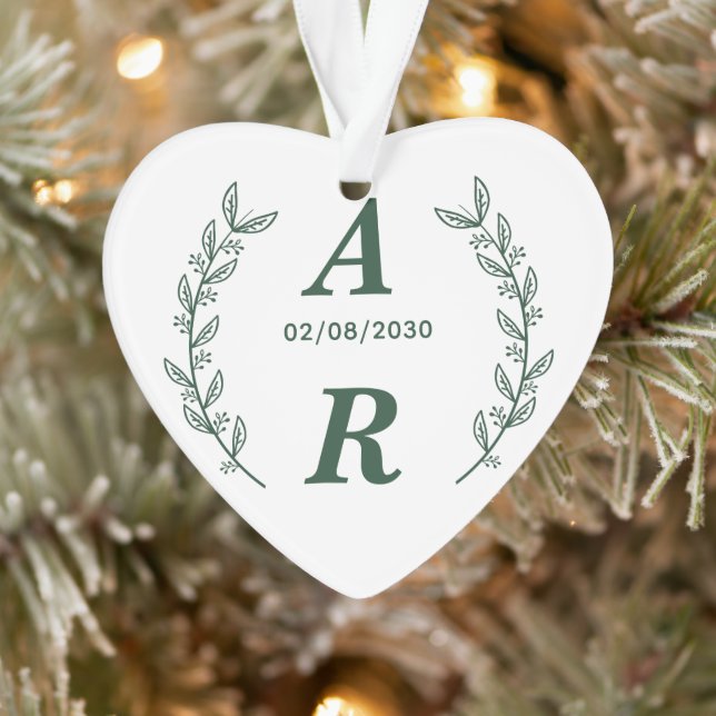 Create Your Own Green Monogram Wedding Favor (Arbre)