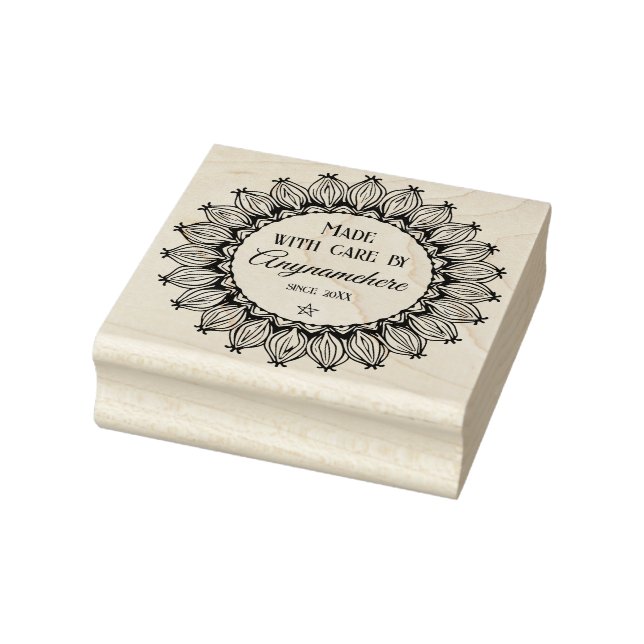 Create Your Own Hand Drawn Mandala Logo Gummistempel (Stempel)