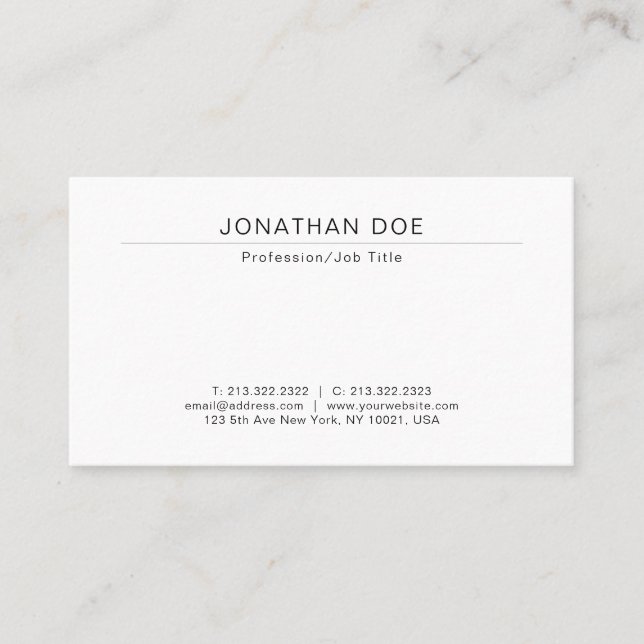 Create Your Own Modern Professional Template Chic Visitenkarte (Vorderseite)