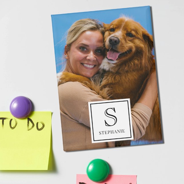 Create your own Monogram, Name and Photo Keepsake Magnet (Von Creator hochgeladen)