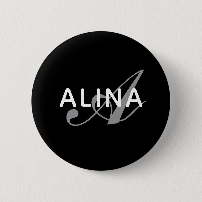 Create Your Own Name Monogra Design 2¼UV Resistant Button (Vorderseite)