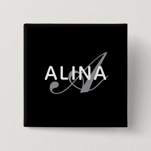 Create Your Own Name Monogram 2''Scratch Resistant Button (Vorderseite)