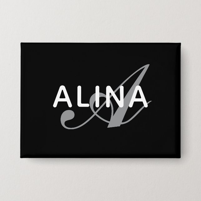 Create Your Own Name Monogram Rectangle 3.5" x 2.5 Button (Vorderseite)