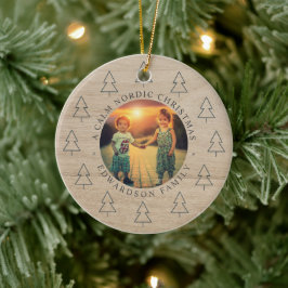 Create your own nordic family photo christmas keramik ornament