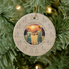 Create your own nordic family photo christmas keramik ornament