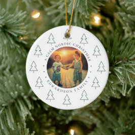 Create your own nordic family photo christmas keramik ornament