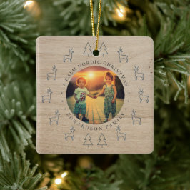 Create your own nordic family photo christmas keramikornament