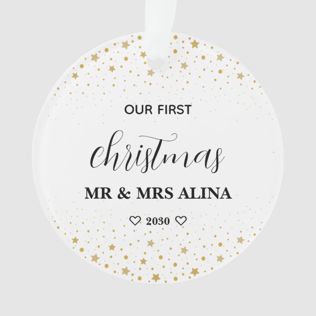 Create Your Own Our First Christmas Married Ornament (Vorderseite)