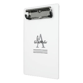 Create Your Own Personalize Monogram Mini Klemmbrett