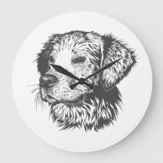 Create Your Own Pet Dog Customized Große Wanduhr