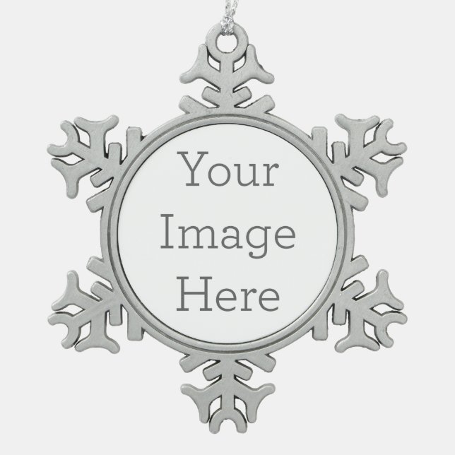 Zinn-Schneeflocken Ornament (Vorderseite)