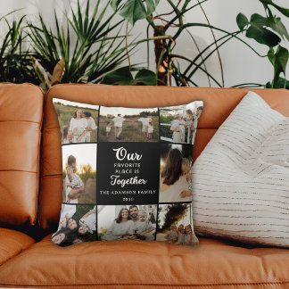 Create Your Own Photo Custom Family Keepsake Black Kissen