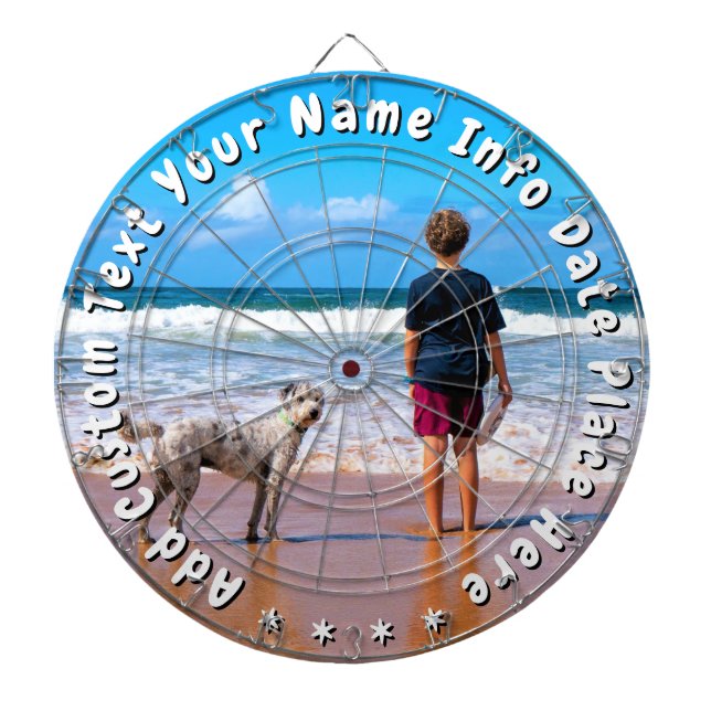 Create Your Own Photo Dart Board with Custom Text Dartscheibe (vorne)