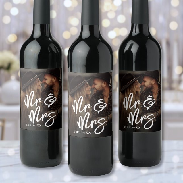 Create Your Own Photo Wedding Weinetikett (Create Your Own Photo Wedding Wine Label )