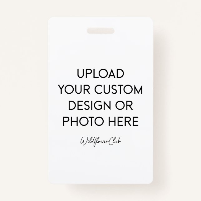 Create Your Own Picture Vertical PVC Plastic Badge Ausweis (Vorderseite)