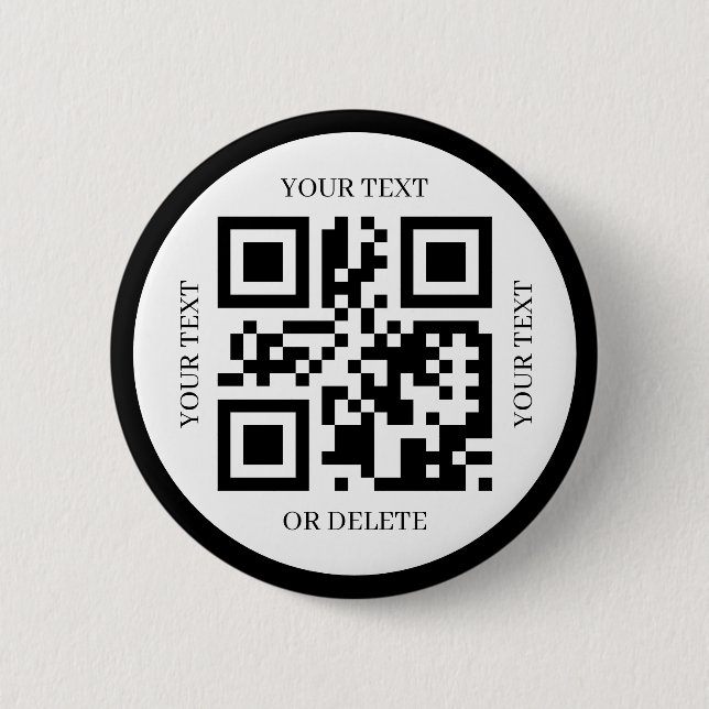 Create Your Own Qr Code Modern Elegant Simple  Button (Vorderseite)