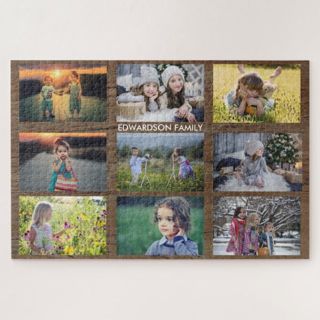 Create your own rustic family photo collage (Horizontal)