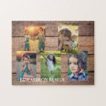 Create your own rustic wood family photo collage<br><div class="desc">Make your own most beautiful family photo collage puzzle.
Family name,  custom photo collage jigsaw puzzle
You can personalize it and add your most beautiful photos. Great fun !</div>