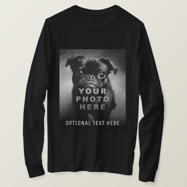 Create Your Own Simple Single Photo & Custom Text T-Shirt (Design vorne)