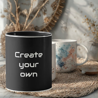 Create Your Own Sips & Giggles Custom Black Mug Tasse