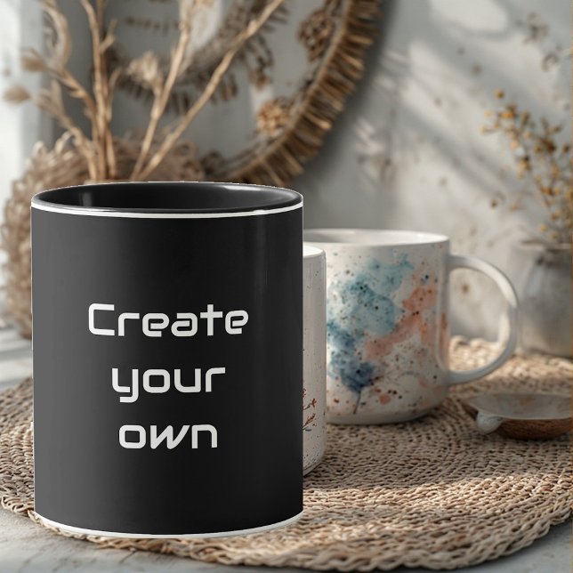 Create Your Own Sips & Giggles Custom Black Mug Tasse (Create Your Own Sips & Giggles Custom Black Mug)