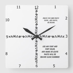 CREATE YOUR OWN SQUARE WALL CLOCK QUADRATISCHE WANDUHR