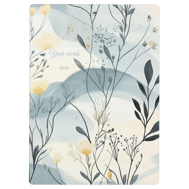 Create Your Own Summer Hills Floral Minimalist Klemmbrett (Rückseite)
