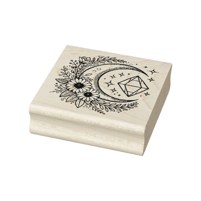 Create Your Own Sunflower Crescent Moon Crystal Gummistempel (Stempel)