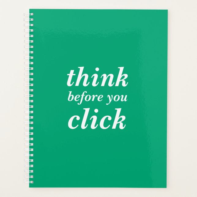 Create Your Own | think before you click | Planer (Vorderseite)
