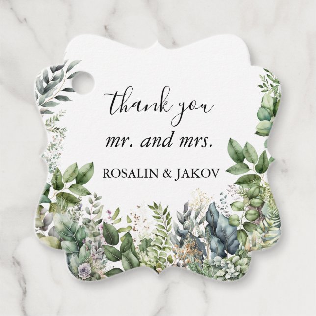 Create Your Own wedding eucalyptus Geschenkanhänger (Vorderseite)