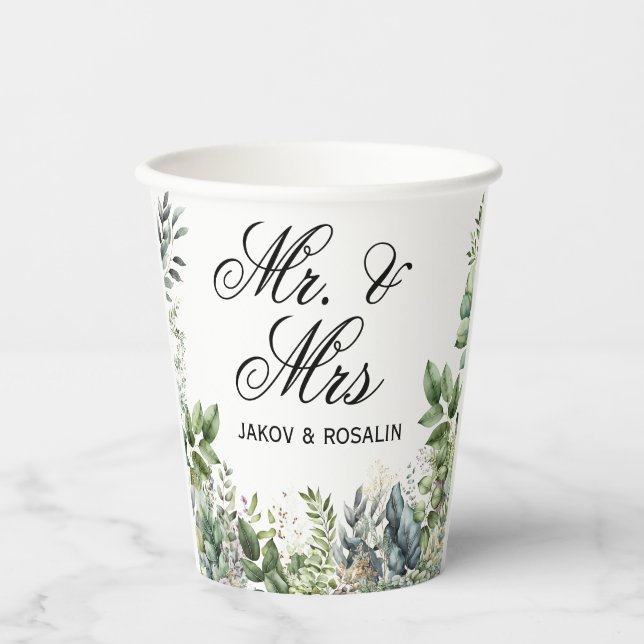 Create Your Own wedding eucalyptus Pappbecher (Vorderseite)